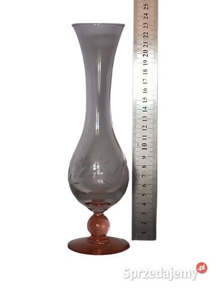 Stylowy Wazon z Szlifowanego Szkła Łososiowa Porcelana i szkło Rzeszów