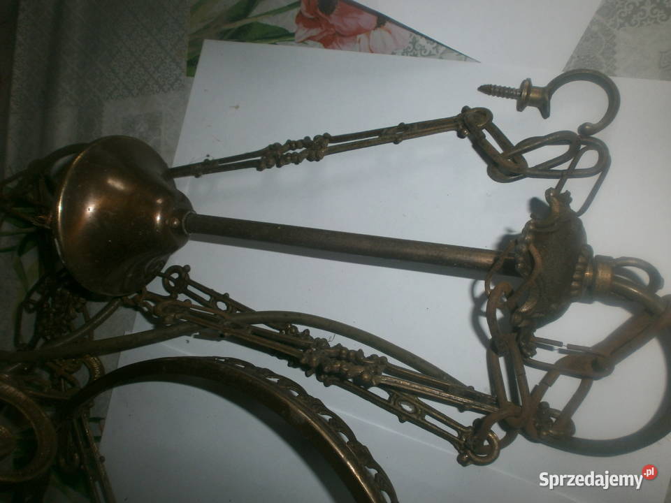 żyrandol mosiężny porcelana Zielona Góra