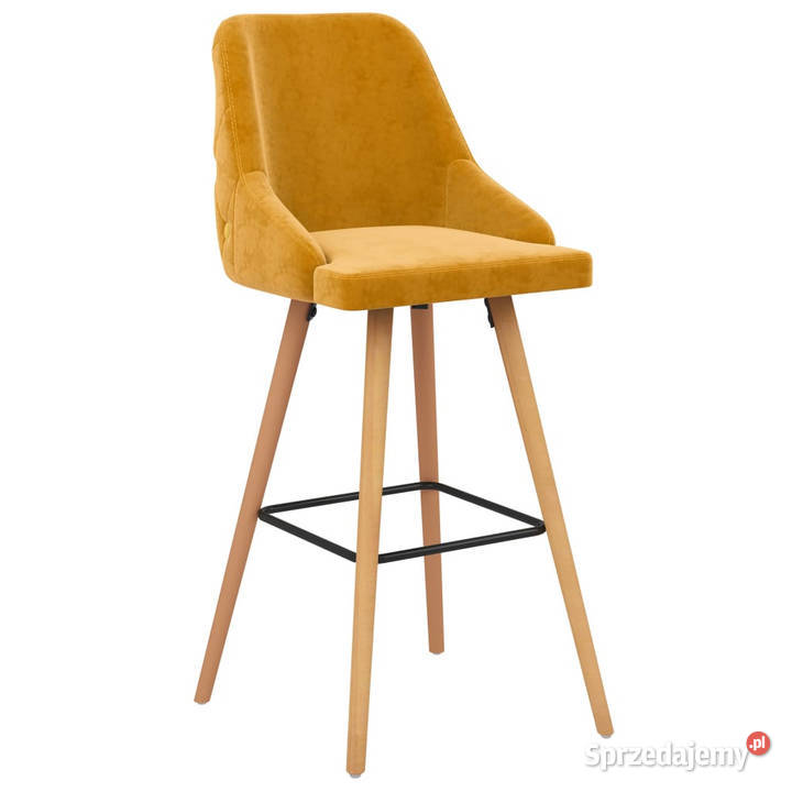 Stołki barowe 2 żółte obite aksamitem WM289470 Warszawa sprzedam