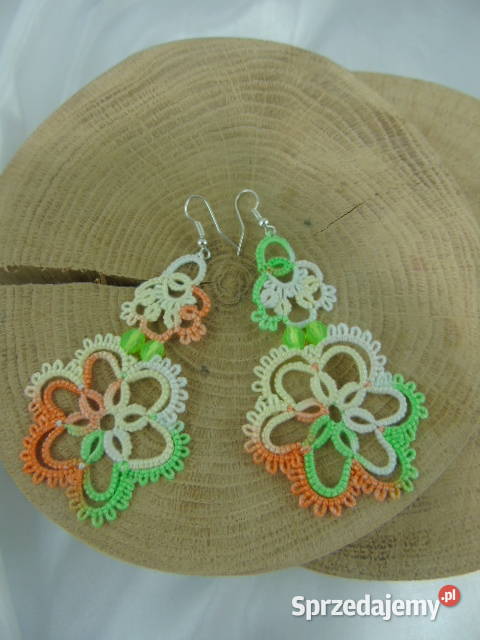 Kolczyki frywolitkowe różne wzory i kolory Wiśniowa sprzedam