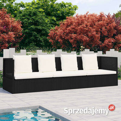 vidaXL Sofa ogrodowa z poduszkami polirattan