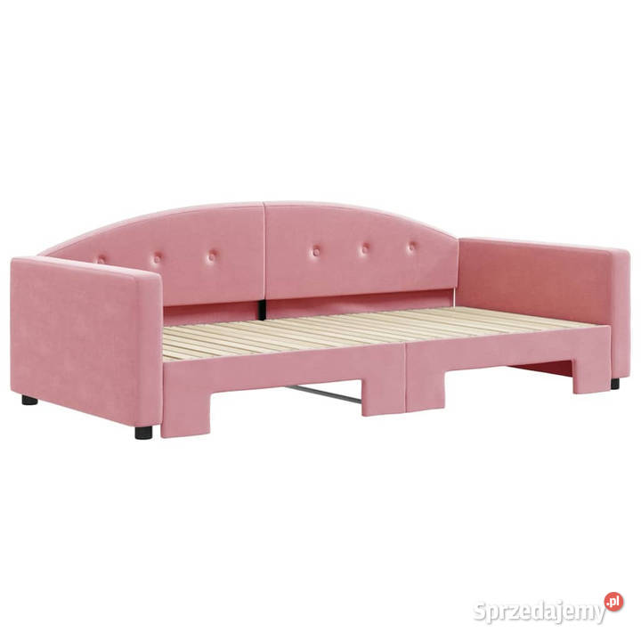 Sofa rozsuwana różowa aksamit 100x200 WM3197311 Łóżka Warszawa