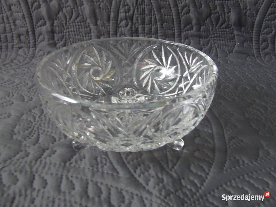 Kryształowa patera z podstawką Misa duża Misa Porcelana i szkło Oborniki Śląskie