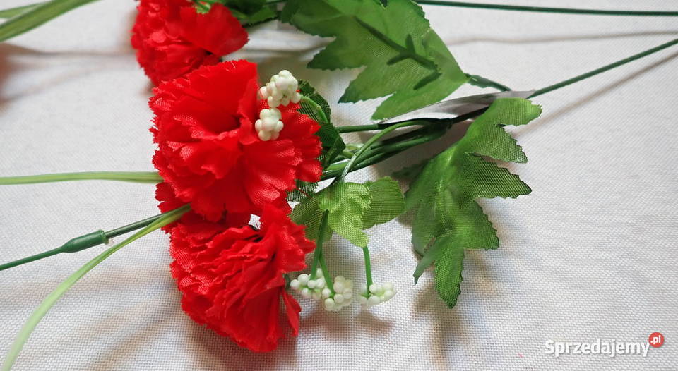 Goździk sztuczny gałązka 4 kwiaty 46 Kolory Siewierz