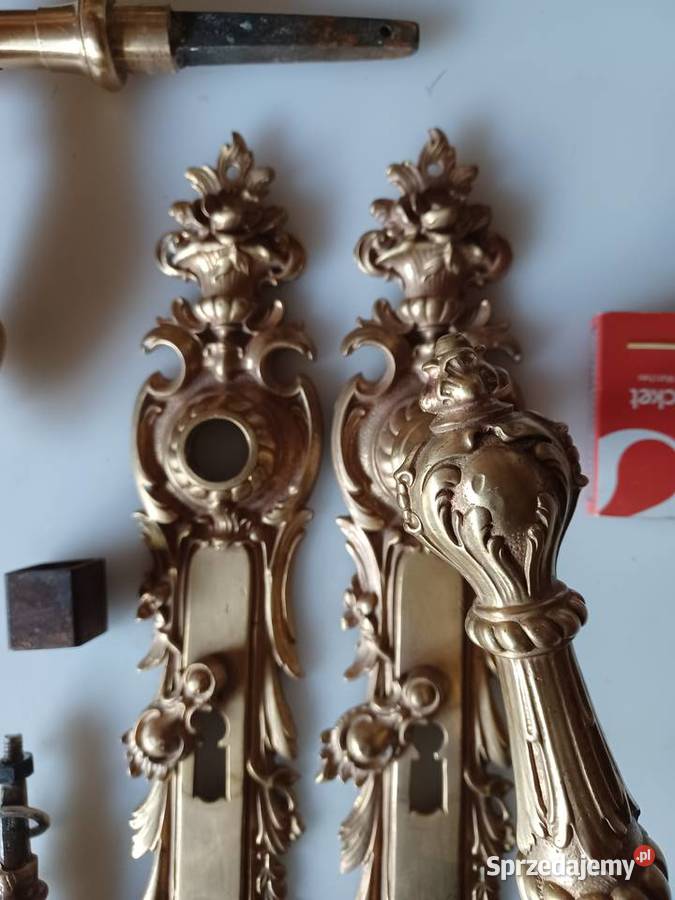 Pałacowy komplet klamek I szyldów z domykówką wielkopolskie sprzedam