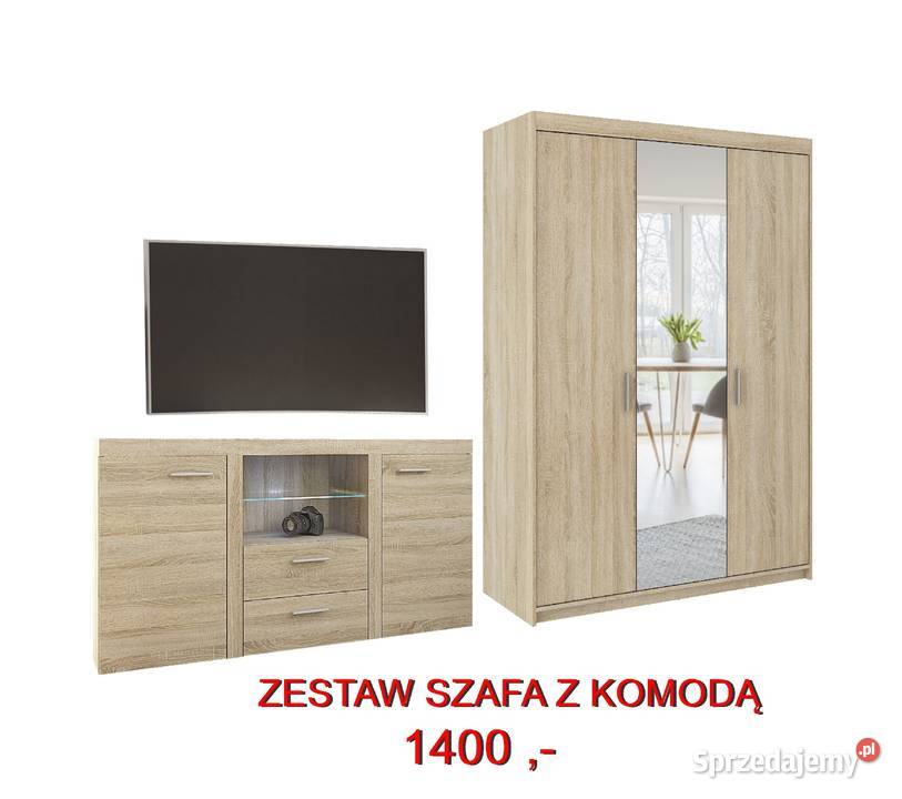 Zestaw mebli szafa garderoba lustro komoda małopolskie
