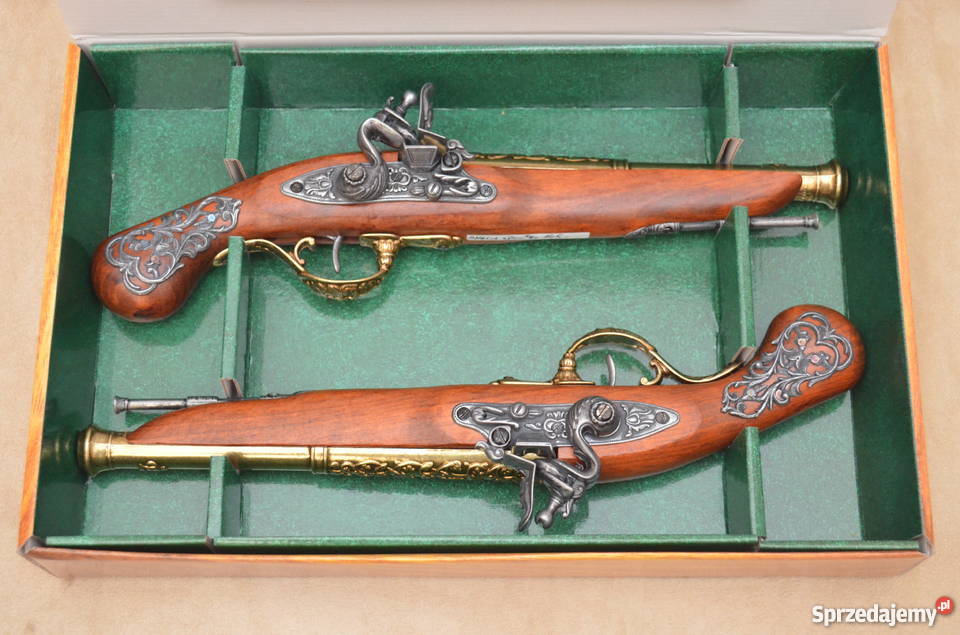 Replika broni brytyski pistolet skałkowy XVIIIw Środa Wielkopolska