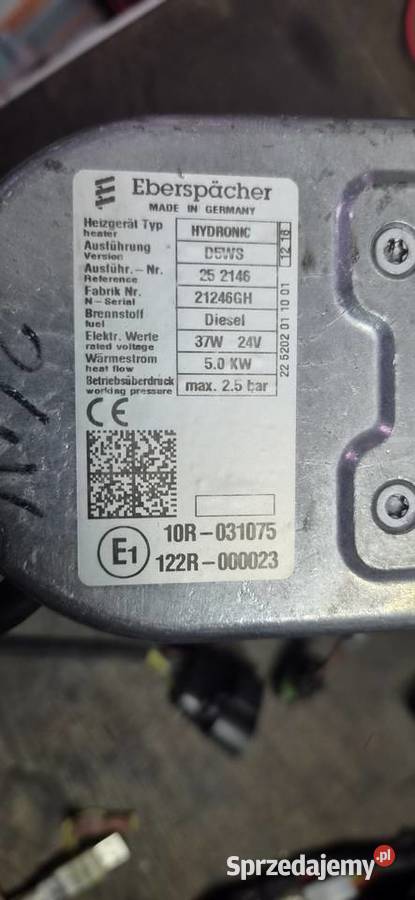 Ogrzewanie wodne 24V Eberspacher hydronic d5ws sprzedam