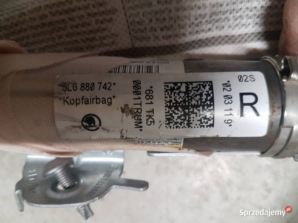 SKODA YETI KURTYNA POWIETRZNA LEWA PRAWA wielkopolskie