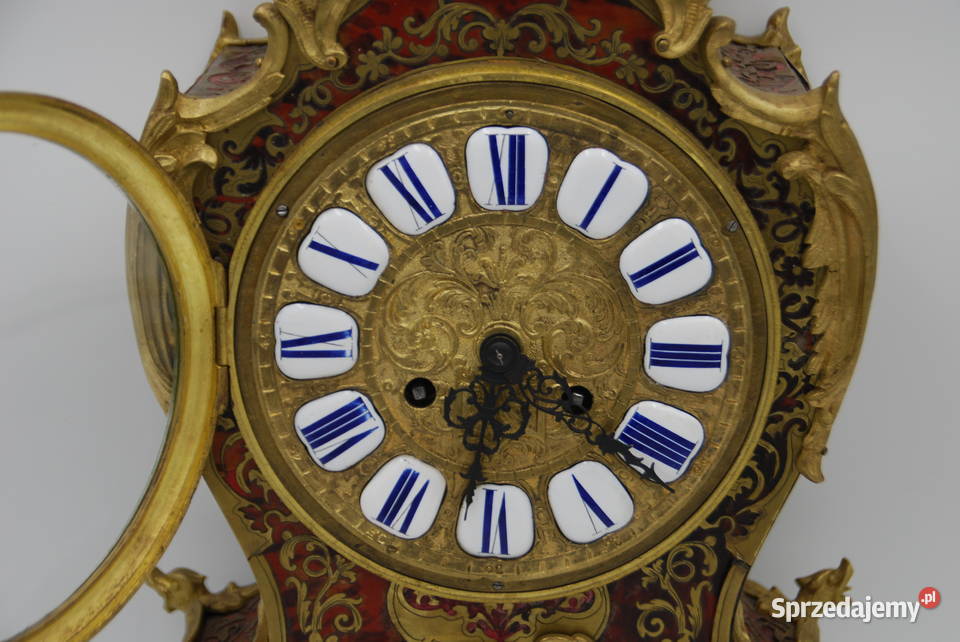 Piękny zegar kominkowy BOULLE XIX wiek Poznań sprzedam