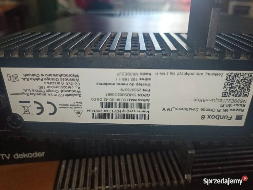 FunBox 6 Tv Dekoder Orange modem ZESTAW Legnica