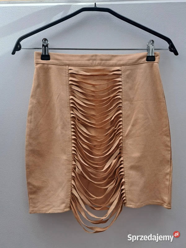 Beżowa spódniczka z frędzlami Missguided rozmiar Rozmiar 34(XS) pomorskie