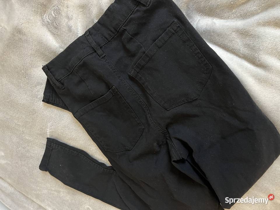 Rurki jegginsy skinny czarne Cropp z wysokim Rozmiar 32(XXS) Odzież damska Jasło