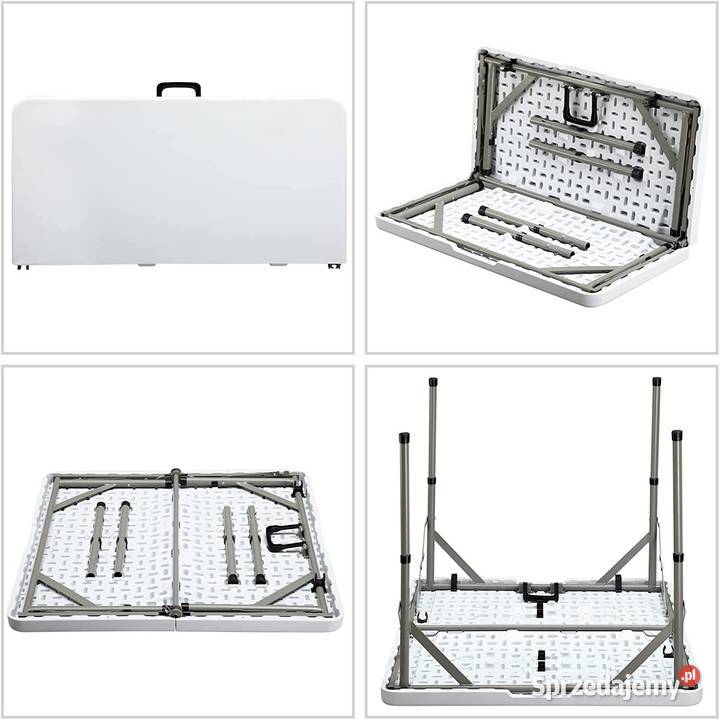 Składany stół HollyHOME biały 87x87 Lekki