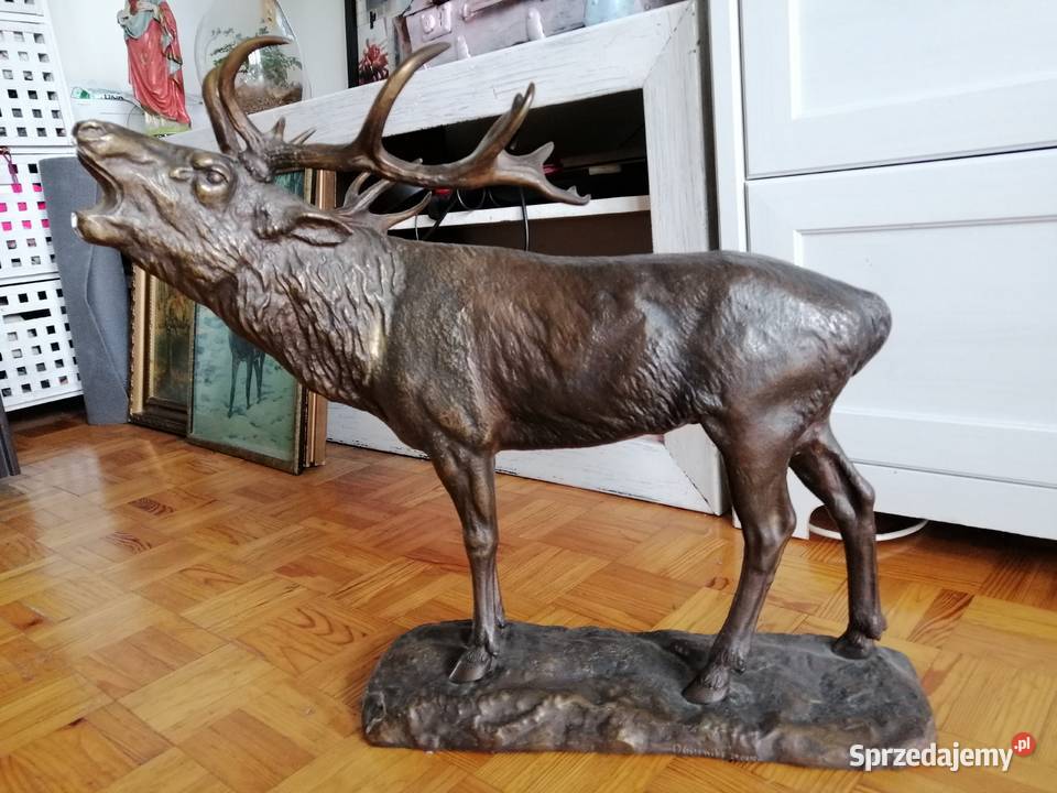 Jeleń korniluk brąz figura tanio Pleszew