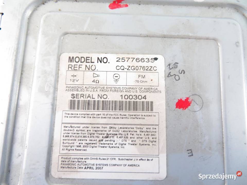 RADIO GMC ACADIA 25776635