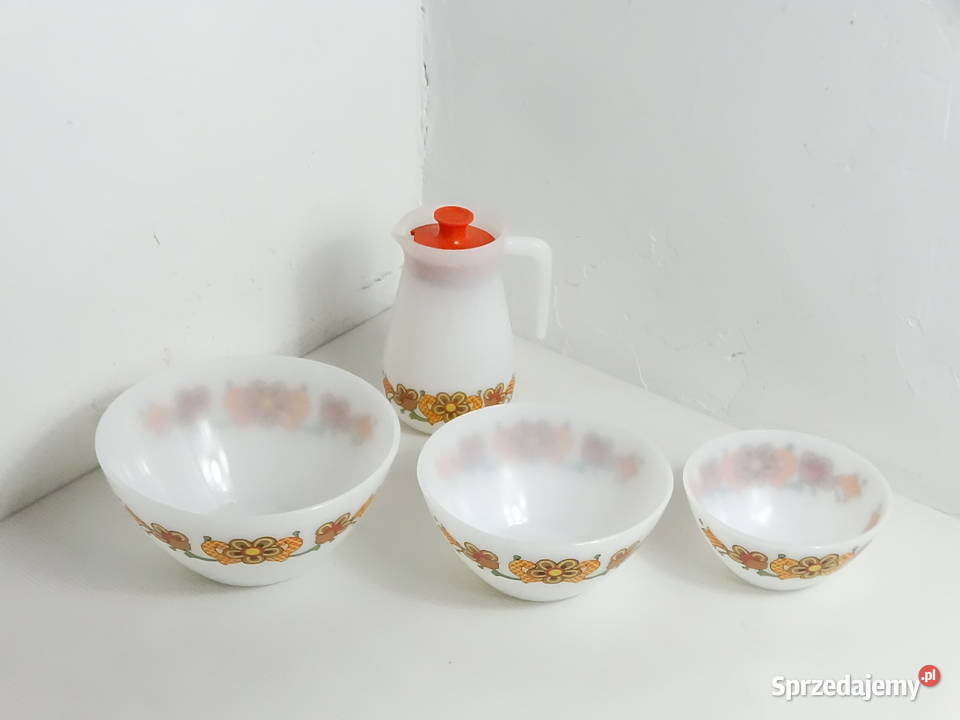 Vintage Zestaw Schott Mainz Jenaer Glas Dzbanek