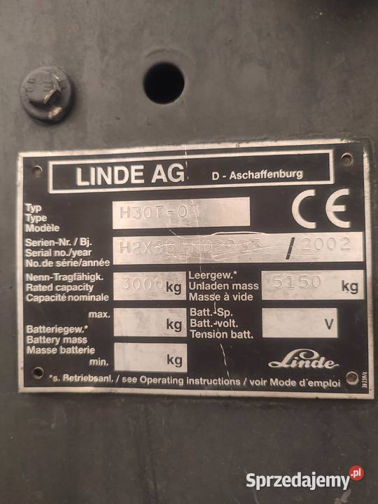 Wózek widłowy Linde H30T03 na gaz Magazynowanie Wrocław