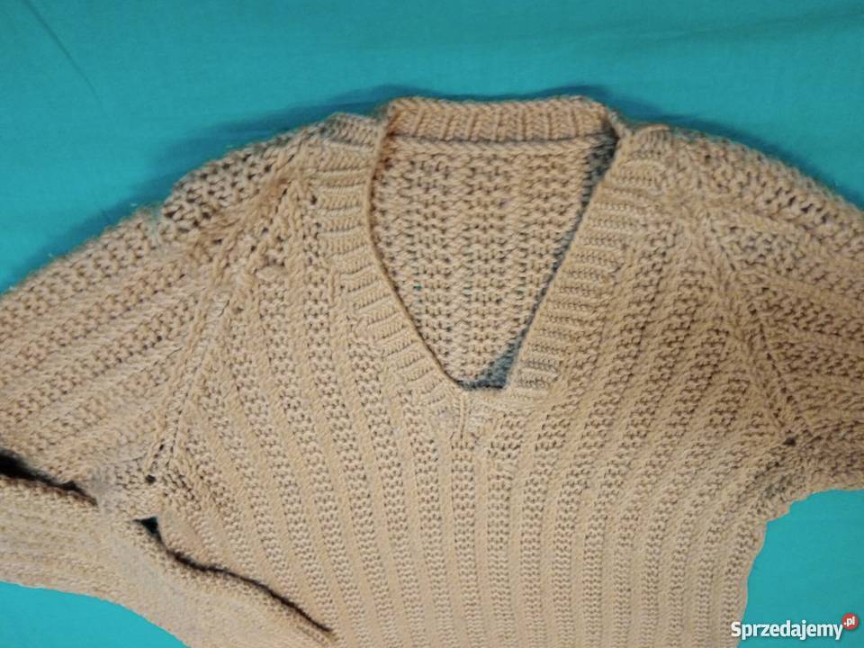 Duży gruby wygodny ciepły brązowy sweter mazowieckie Warszawa