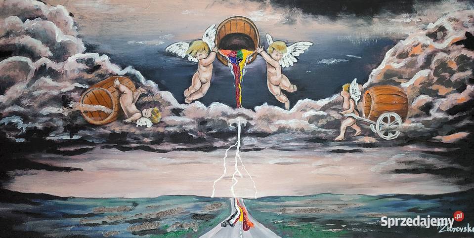 Obraz na płótnie rękodzieło Aniołki Płock sprzedam