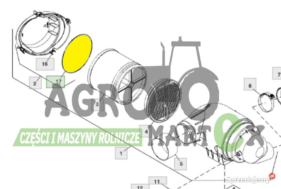 R250723 USZCZELKA FILTRA POWIETRZA SILNIK JD Wichrów