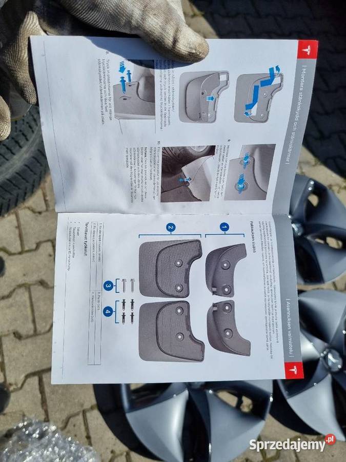 4 Nowe Oryginalne Chlapacze Tesla 3 4 Kapsle Opony i felgi małopolskie Skawina