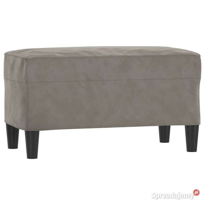 Ławka jasnoszara 70x35x41 tapicerowana aksamitem mazowieckie Warszawa sprzedam