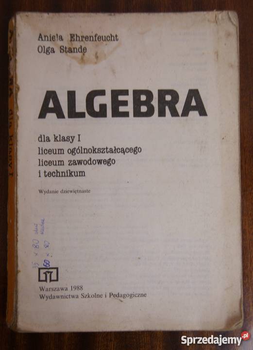 A Ehrefeucht O Stande ALGEBRA tradycyjny podręcznik lubelskie Parczew