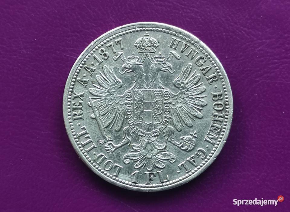 Moneta 1 FLOREN 1877 AUSTRIA Srebro Rzadkość 2 mazowieckie Pruszków sprzedam