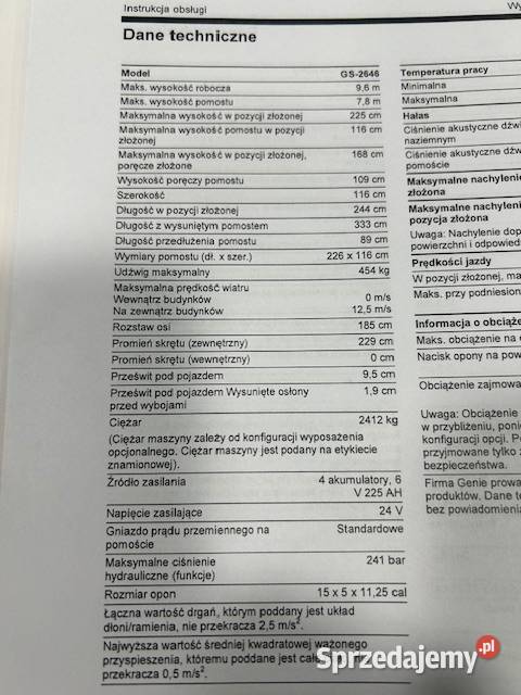 Zwyżka podośnik nożycowy Genie 2646 Andrychów