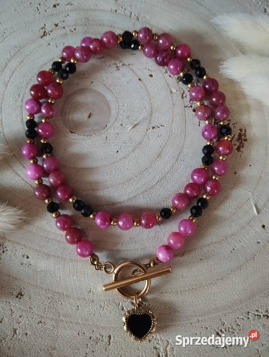 Naszyjnik Moulin Rouge 45 różowy turmalin agat