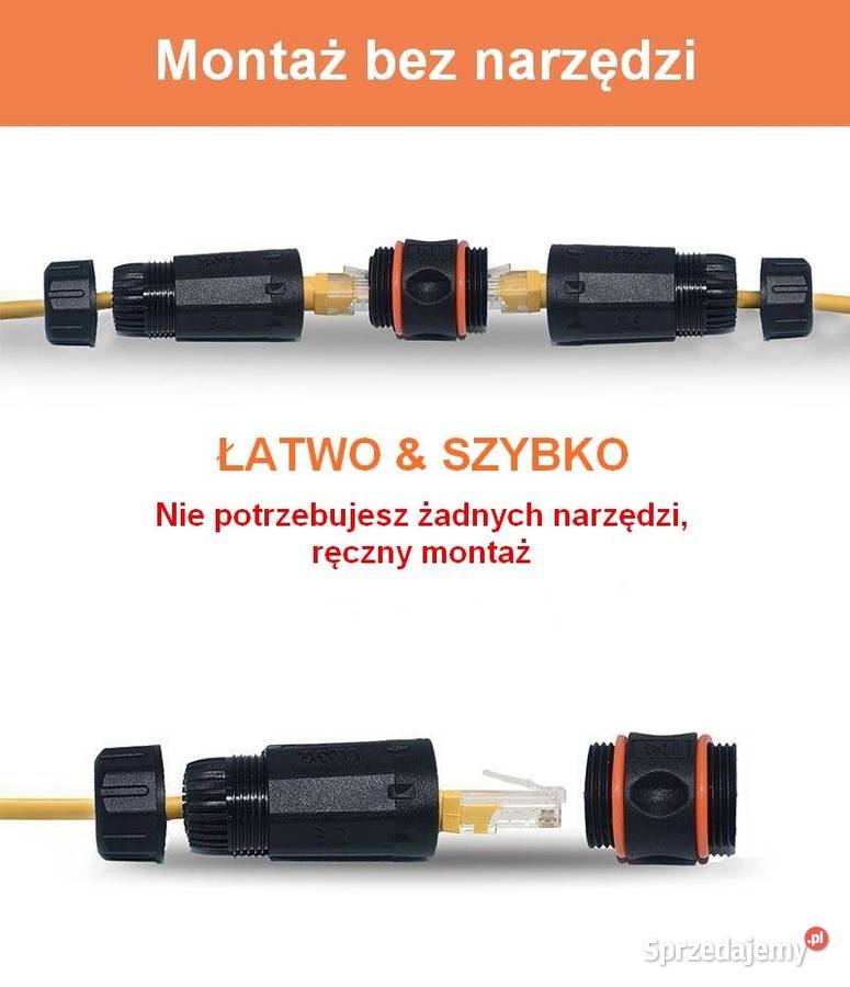 Mufa hermetyczna 2x RJ45 LAN IP68 złącze kabla