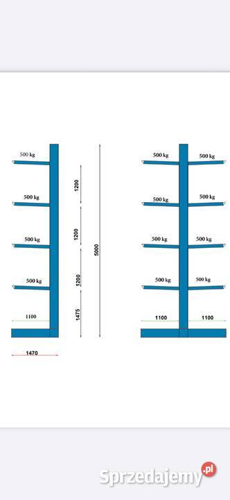 Regały wspornikowe jednostronne na profile Zamość