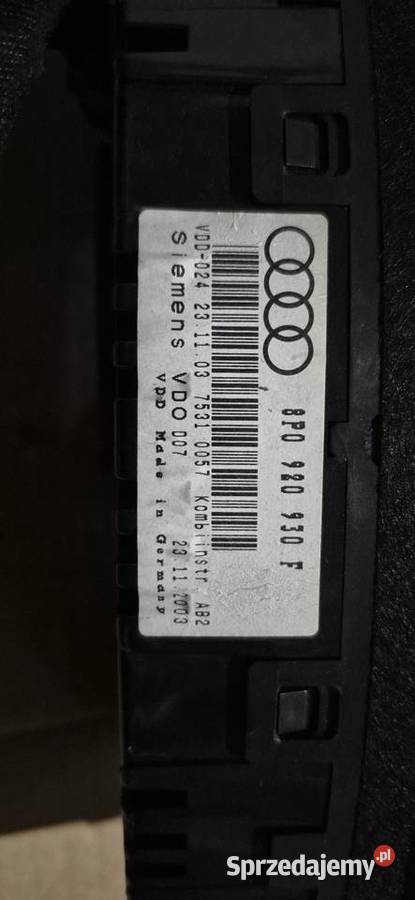 Licznik Zegary Audi A3 8P 20 TDI 8P0 920 930 F pomorskie