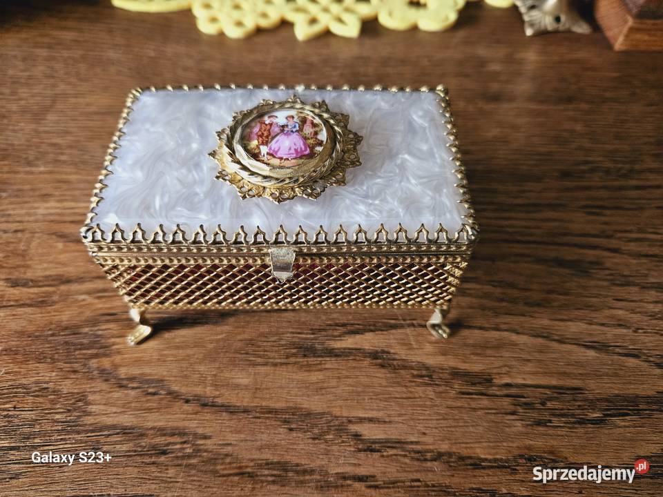 Szkatułka Francja piękna stara unikatowa retro mazowieckie Piastów