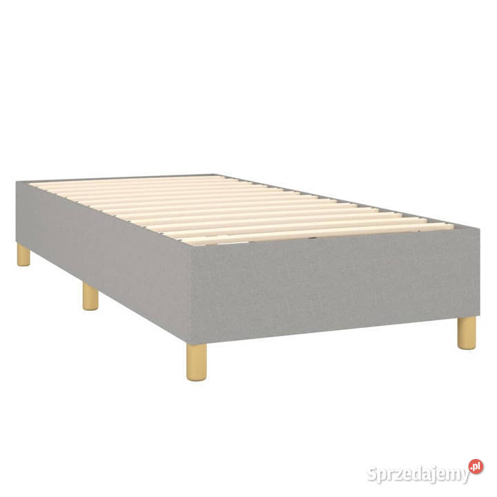 Łóżko kontynentalne z materacem jasnoszare 128cm