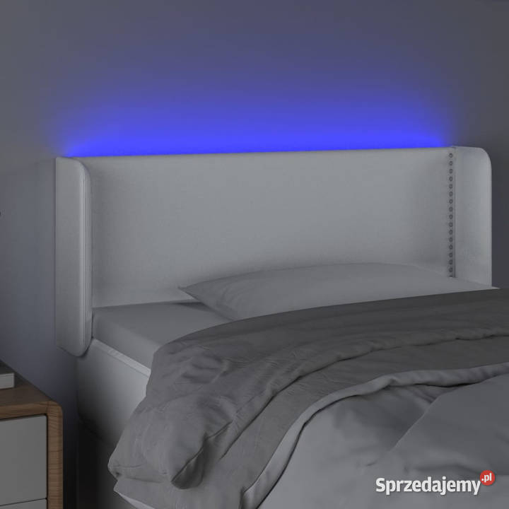 Zagłówek do łóżka z LED biały 103x16x7888 Ramy i stelaże Warszawa