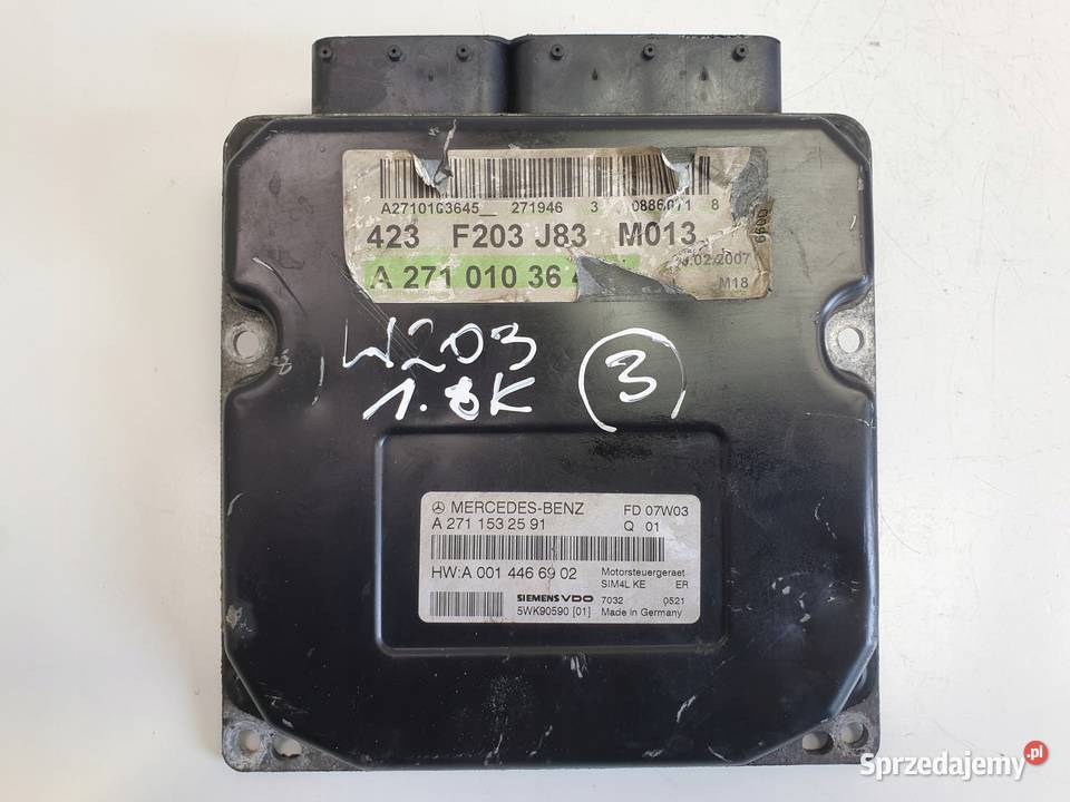 Mercedes W203 18 K STEROWNIK SILNIKA komputer Chełm sprzedam