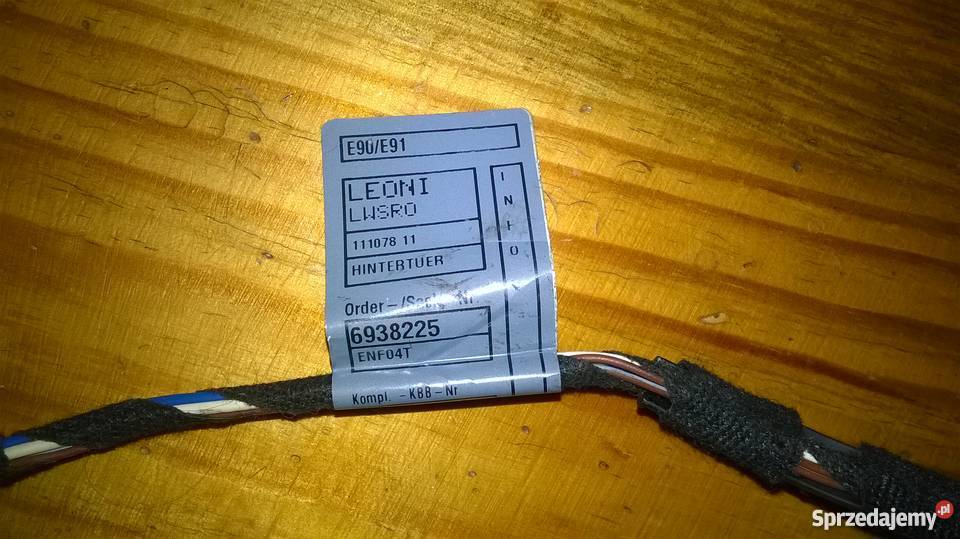 Wiązka elektryczna drzwi lewy tył BMW E90 E91 Motoryzacja Poręba