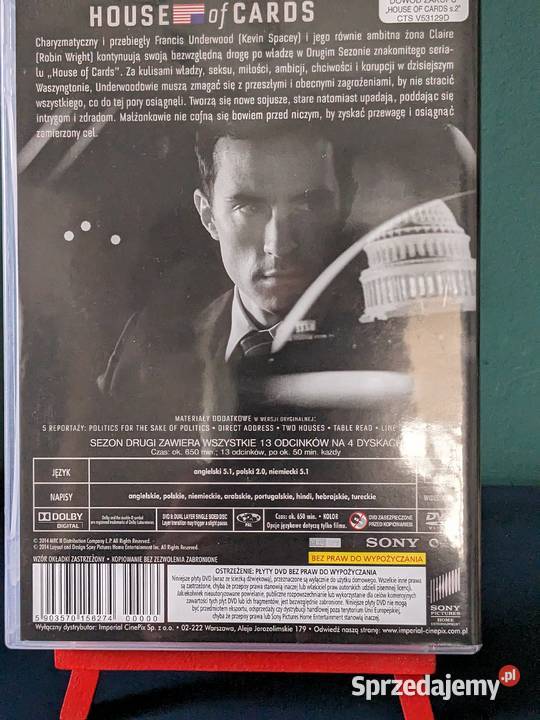 Serial House Of Cards Sezon 2 4DVD 13odcinków Warszawa