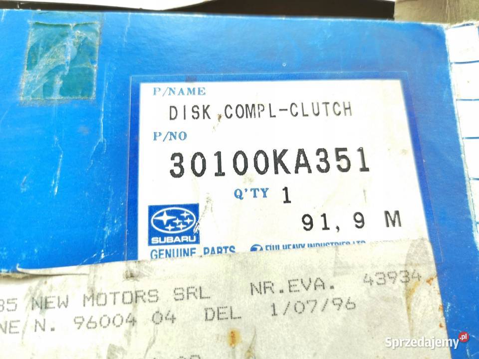 TARCZA SPRZĘGŁA SUBARU VIVIO 07 9298 ORYGINAŁ