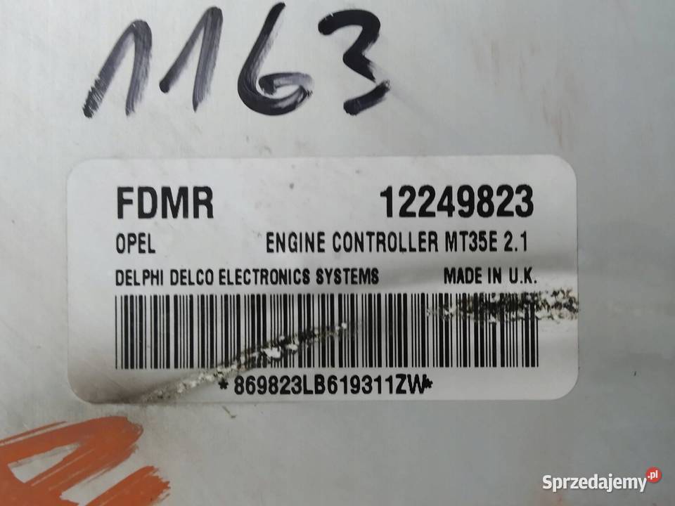 STEROWNIK SILNIKA 12249823 16 B 104 Opel Meriva świętokrzyskie