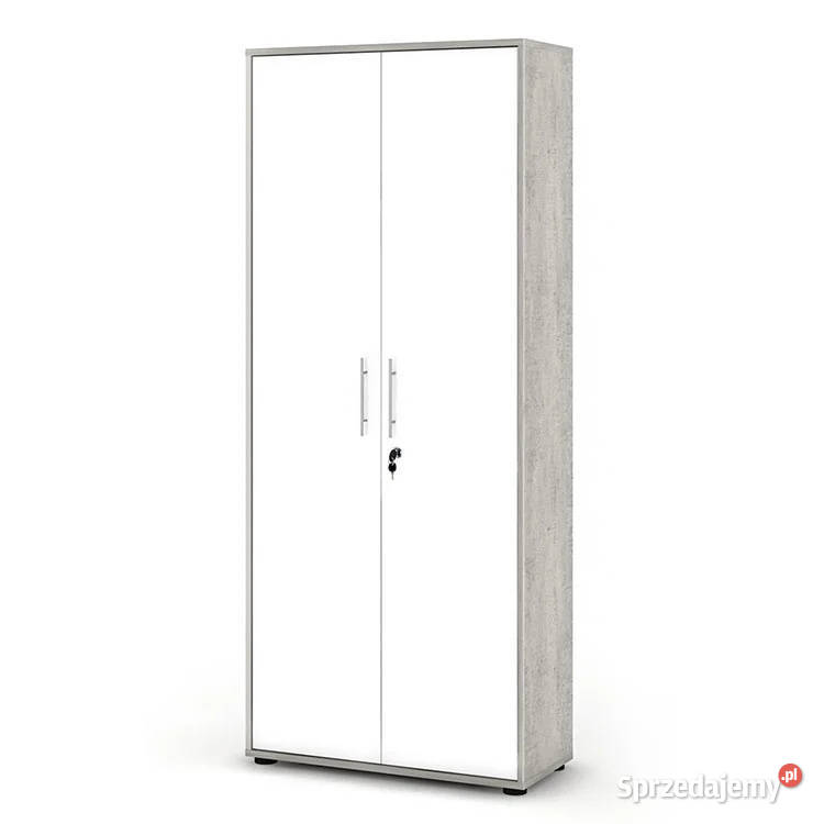 Szafa biurowa 2D 188x79x34 betonbiały mat Nowa Wieruszów