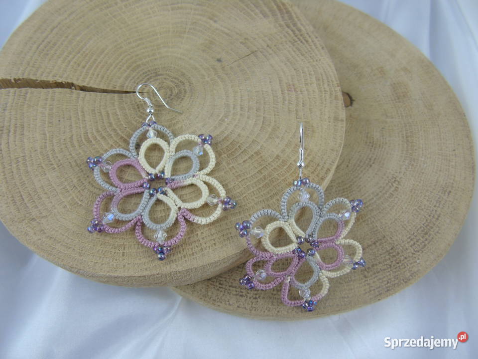 Kolczyki frywolitkowe różne wzory i kolory