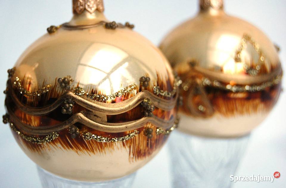 Stare bombki szklane ręcznie malowane wielokolorowy Lublin