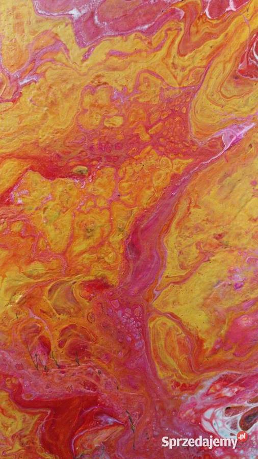 Zimny Ogień obraz pouring akrylowy 3030 199