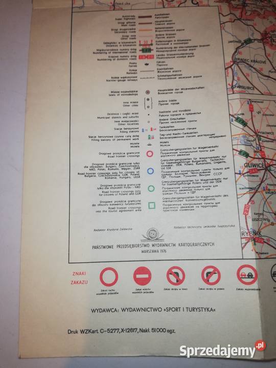 Przewodnik Polsce z mapą PRL 1976 r Warszawa