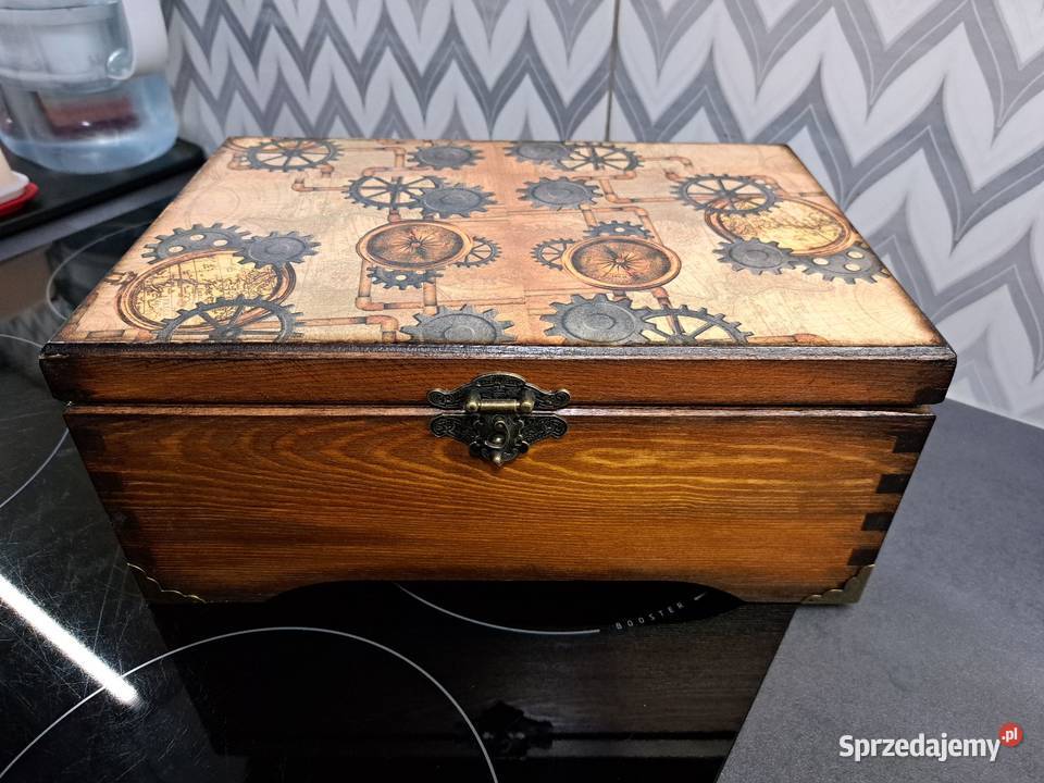 Męski kuferek stylowy decoupage opolskie Kędzierzyn-Koźle sprzedam