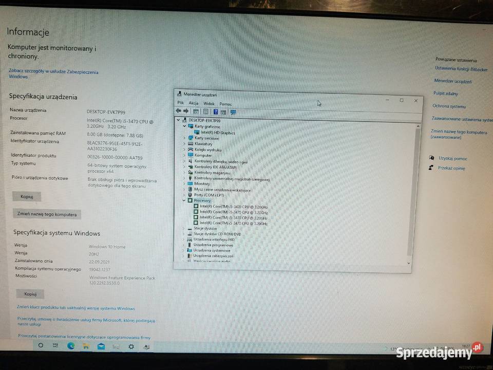Komputer HP 6300 i53470 8GB RAM DDR3 HDD 500GB Rymanów