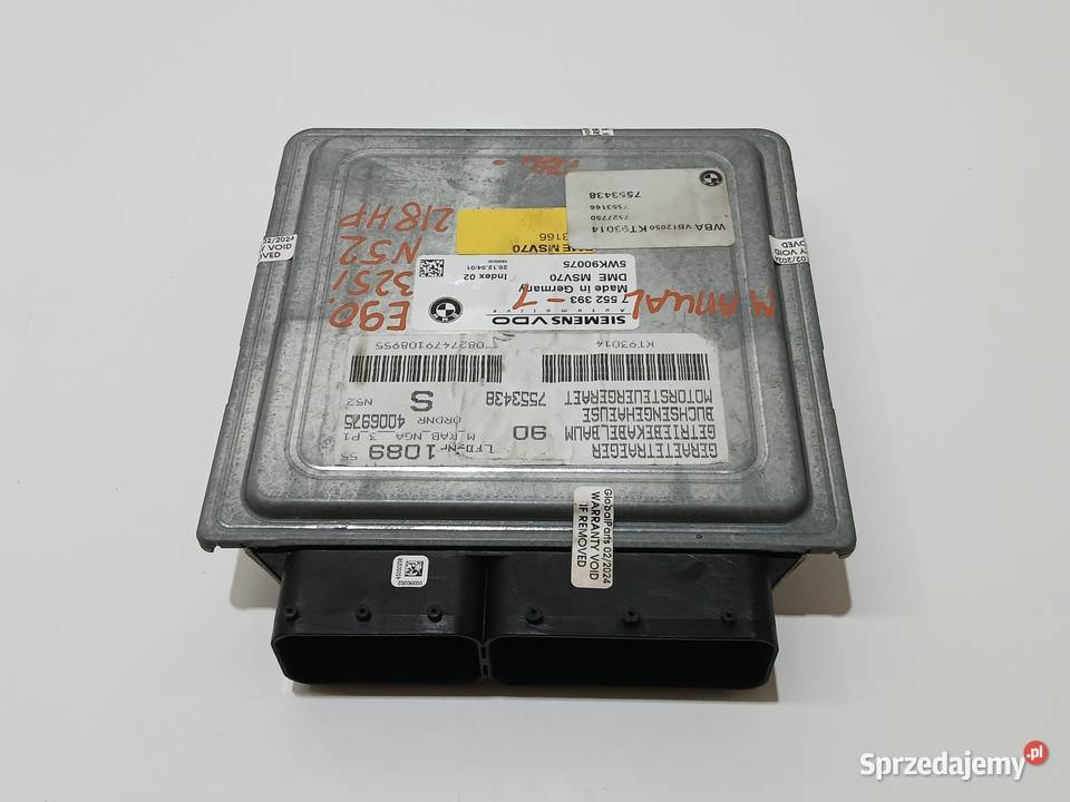 KOMPUTER STEROWNIK SILNIKA BMW E90 325i 7552393 Strzyżewice sprzedam